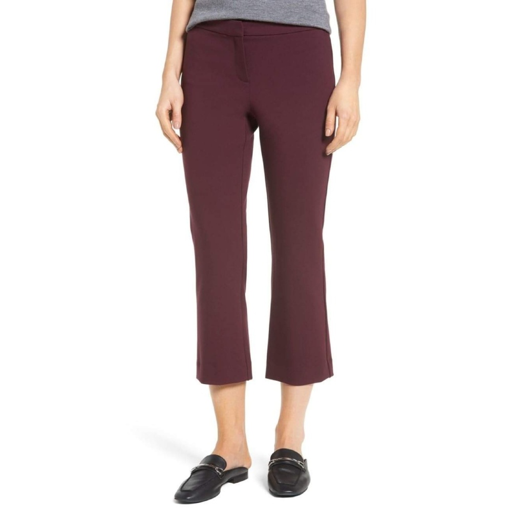 Nordstrom Halogen Kick Flare Burgundy Ankle Pant